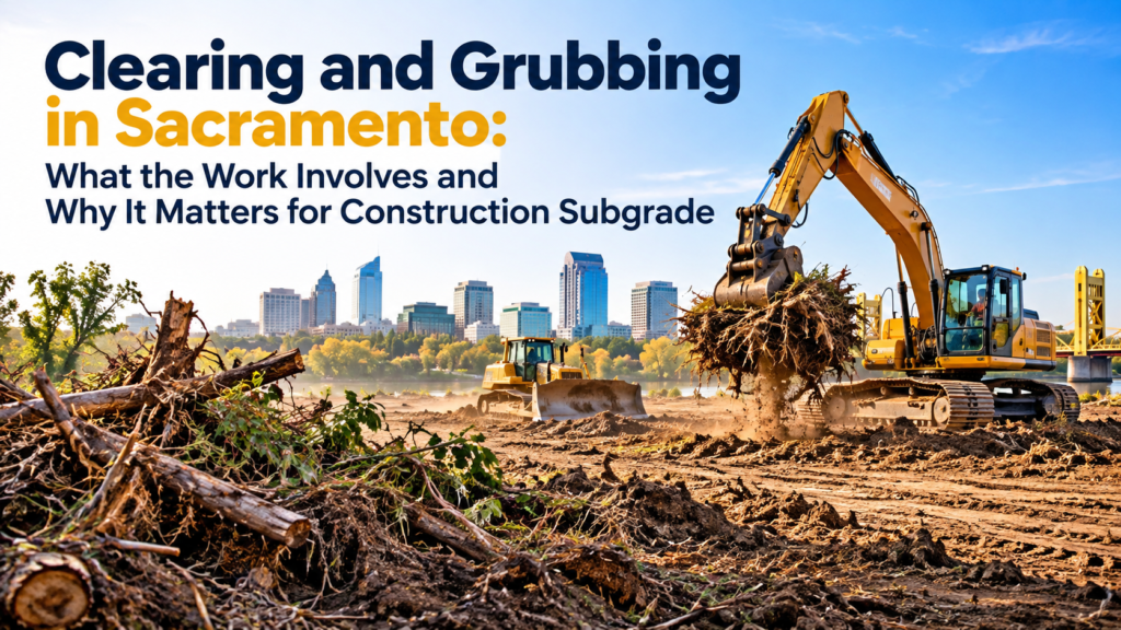 Clearing and Grubbing in Sacramento: What the Work Involves and Why It Matters for Construction Subgrade